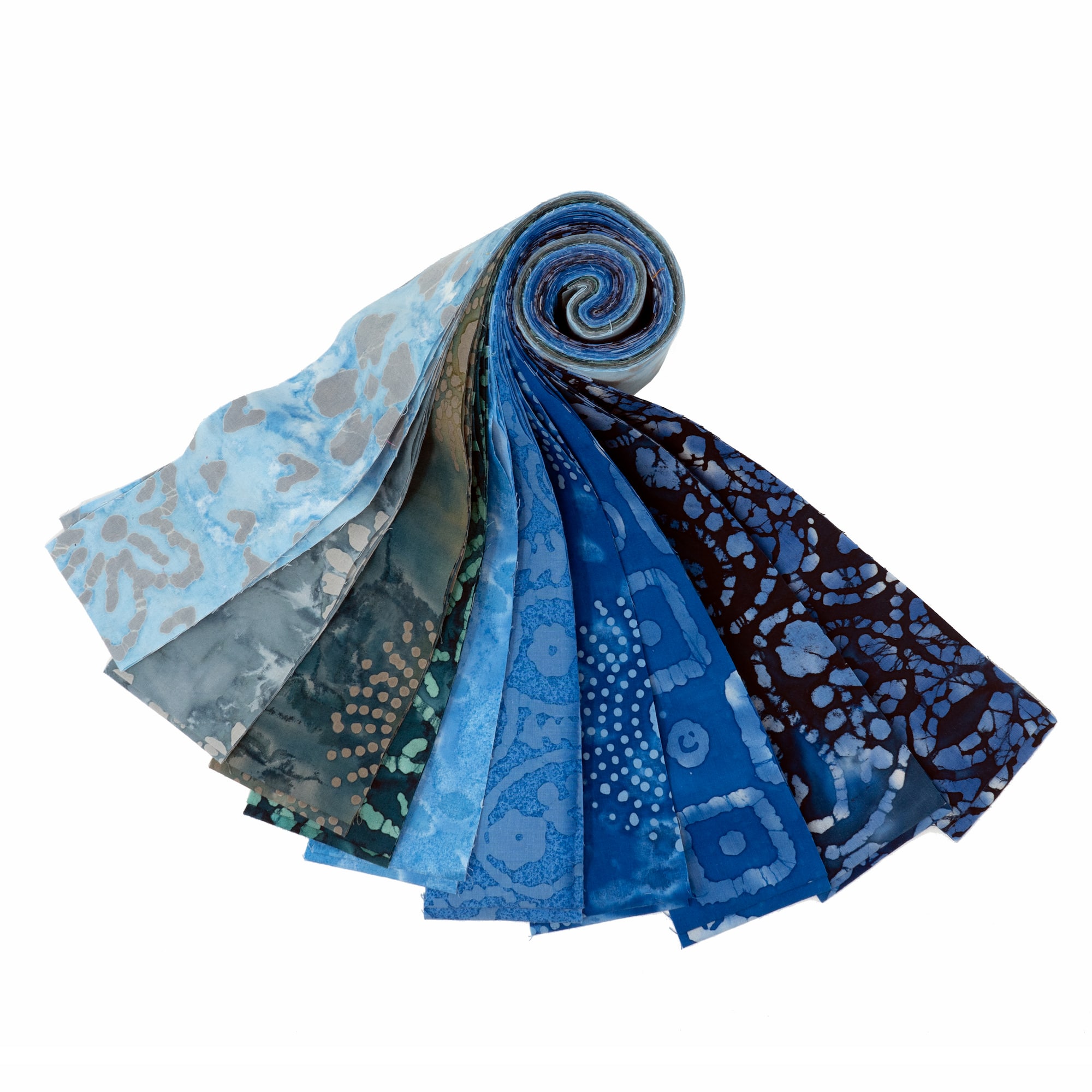 SINGER Handmade Blue Batik Cotton Print Fat Quarter Bundle